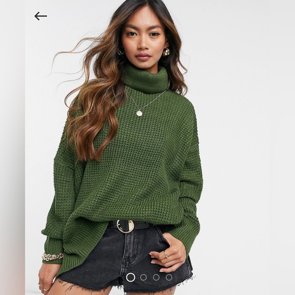 Vero Moda Waffle Sweater with Roll Neck